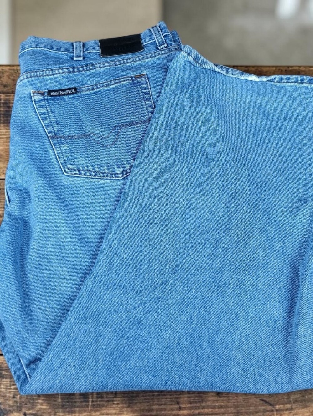 Harley Davidson Men's Size 42x30 Blue Jeans Motorcycle Riders Denim